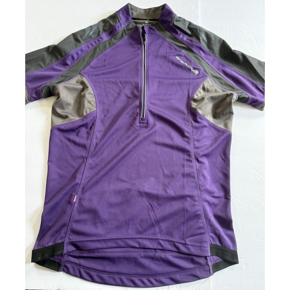 Endura Women's Cycling Jersey 1/4 Zip Shirt XL Purple
